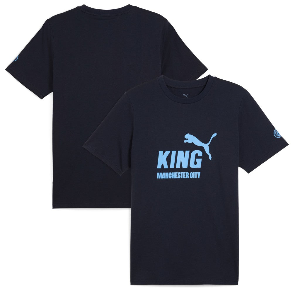 Manchester City 2025/26 King Logo T-Shirt Discount - Navy 