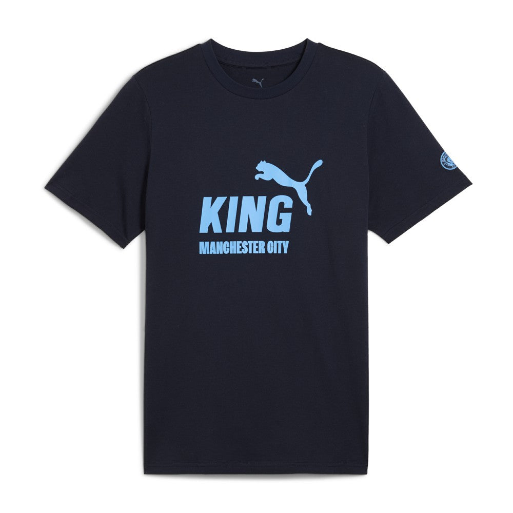 Manchester City 2025/26 King Logo T-Shirt Discount - Navy 