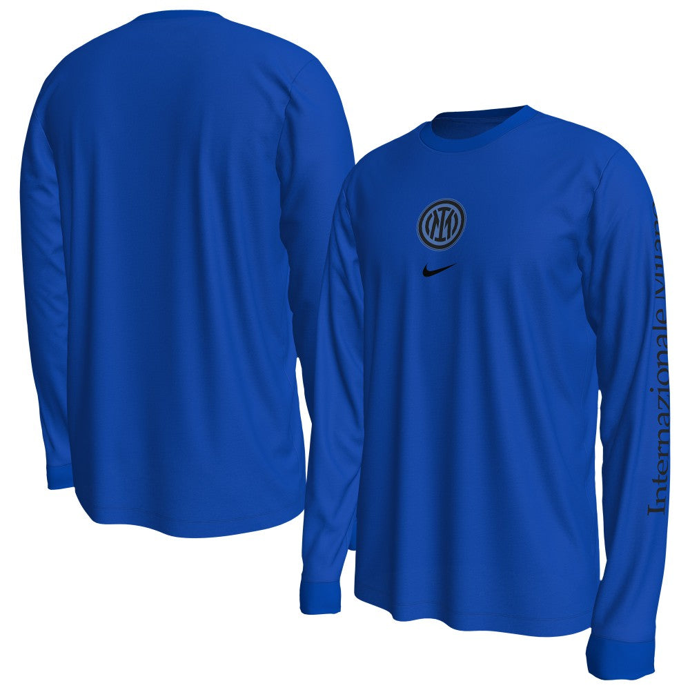 Inter Milan Wordmark Long Sleeve T-Shirt for sale - Blue 