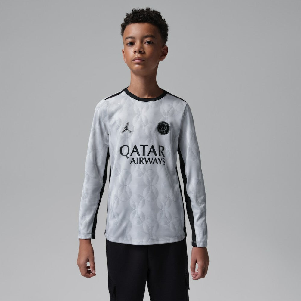 Paris Saint-Germain Jordan Brand Youth Long Sleeve Pre-Match Dri-FIT Top on sale - Gray 