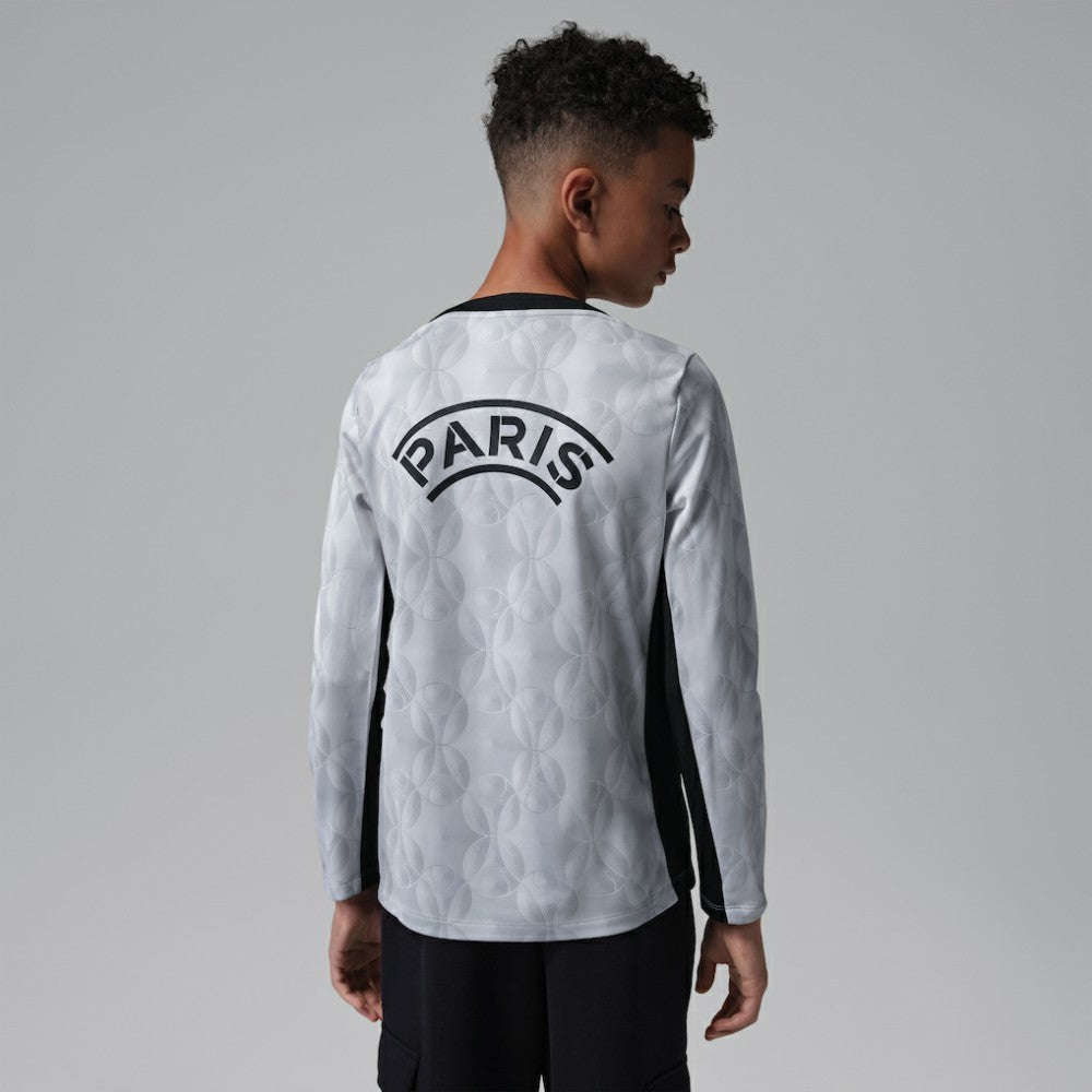 Paris Saint-Germain Jordan Brand Youth Long Sleeve Pre-Match Dri-FIT Top on sale - Gray 