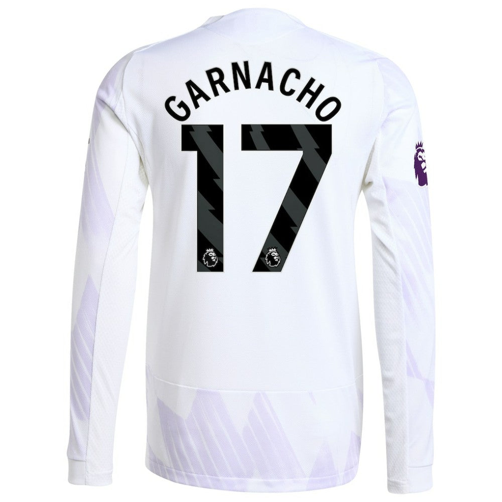 Alejandro Garnacho Manchester United 2025/26 Away Long Sleeve Player Jersey Discount - White 