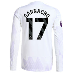 Alejandro Garnacho Manchester United 2025/26 Away Long Sleeve Player Jersey Discount - White 
