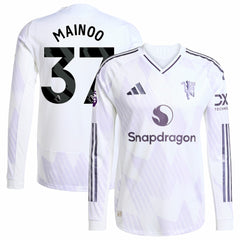 Kobbie Mainoo Manchester United 2025/26 Away Long Sleeve Player Jersey Discount - White 