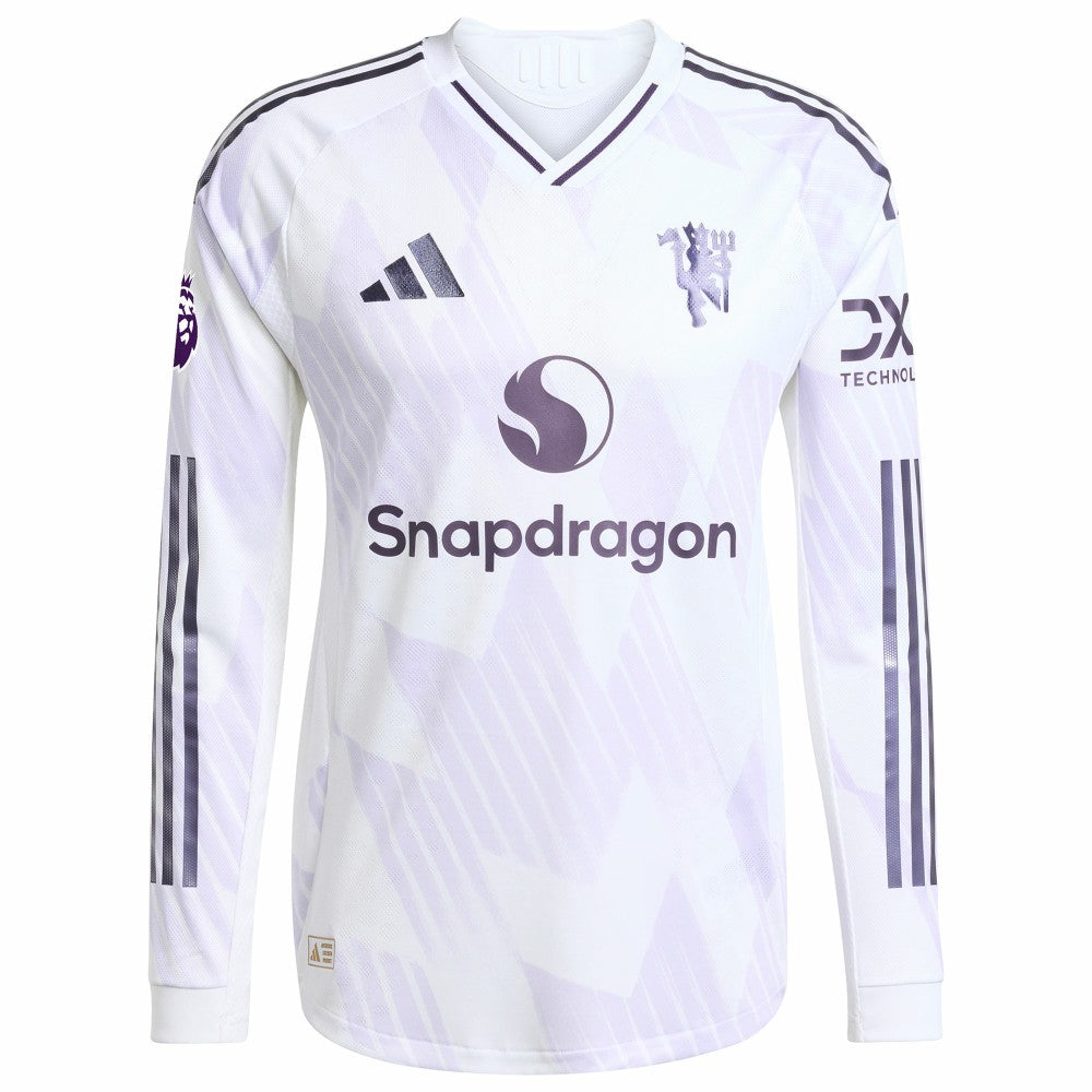 Kobbie Mainoo Manchester United 2025/26 Away Long Sleeve Player Jersey Discount - White 
