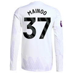Kobbie Mainoo Manchester United 2025/26 Away Long Sleeve Player Jersey Discount - White 