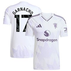 Alejandro Garnacho Manchester United 2025/26 Away Replica Player Jersey Discount - White 