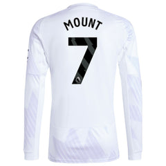 Mason Mount Manchester United 2025/26 Away Replica Long Sleeve Player Jersey Discount - White 