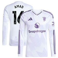 Amad Diallo Manchester United 2025/26 Away Replica Long Sleeve Player Jersey Discount - White 