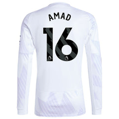 Amad Diallo Manchester United 2025/26 Away Replica Long Sleeve Player Jersey Discount - White 
