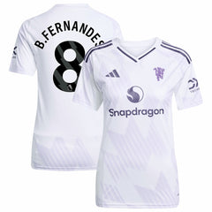 Bruno Fernandes Manchester United Women's 2025/26 Away Replica Player Jersey Discount - White 