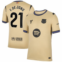 Frenkie de Jong Barcelona 2025/26 Away Stadium Replica Jersey on sale - Gold 