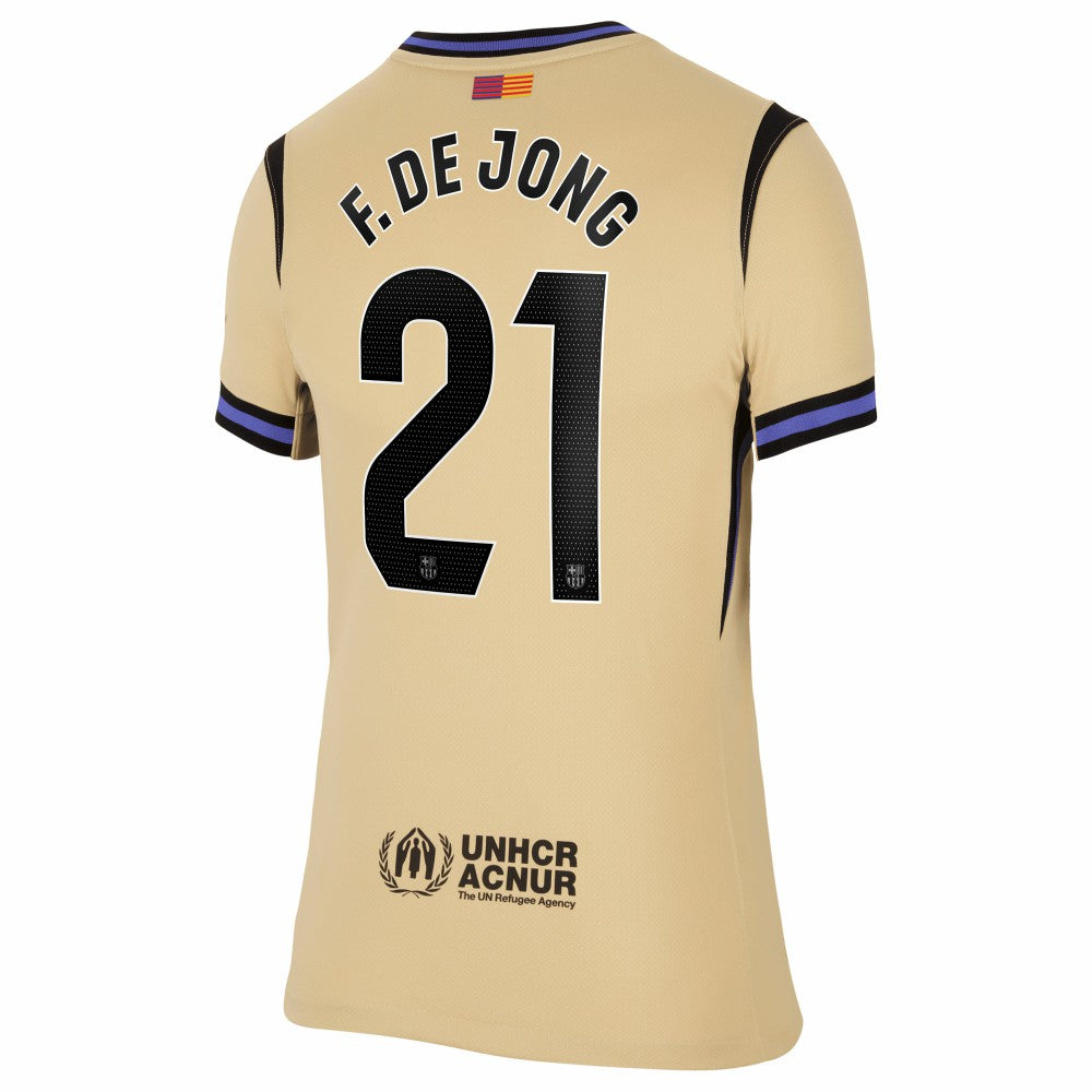Frenkie de Jong Barcelona Women's 2025/26 Away Stadium Replica Jersey on sale - Gold 