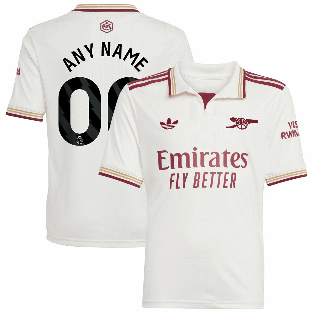 Arsenal Youth 2025/26 Third Replica Custom Jersey on sale - White 