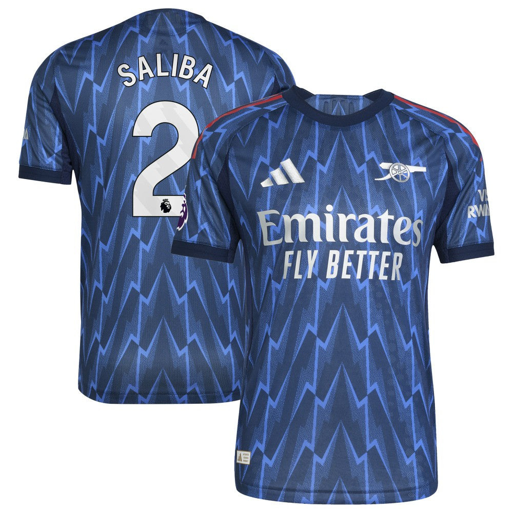 William Saliba Arsenal 2025/26 Away Player Jersey on sale - Blue 