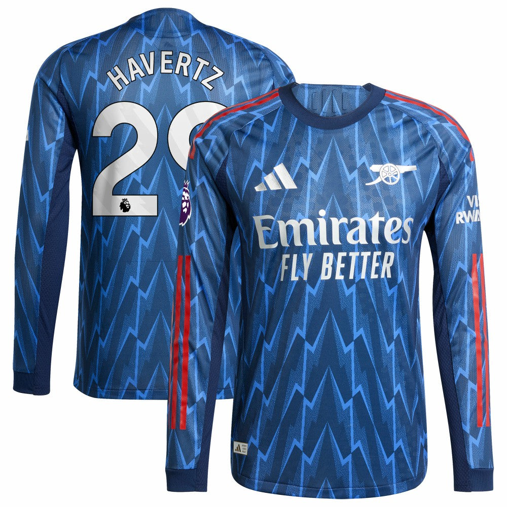 Kai Havertz Arsenal 2025/26 Away Long Sleeve Player Jersey on sale - Blue 