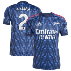 William Saliba Arsenal 2025/26 Away Replica Player Jersey on sale - Blue 