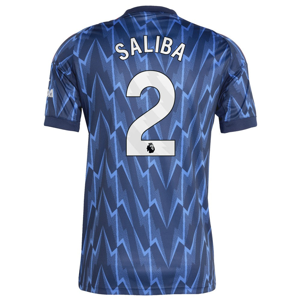William Saliba Arsenal 2025/26 Away Replica Player Jersey on sale - Blue 