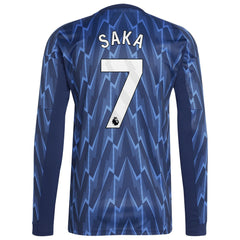 Bukayo Saka Arsenal 2025/26 Away Replica Long Sleeve Player Jersey on sale - Blue 