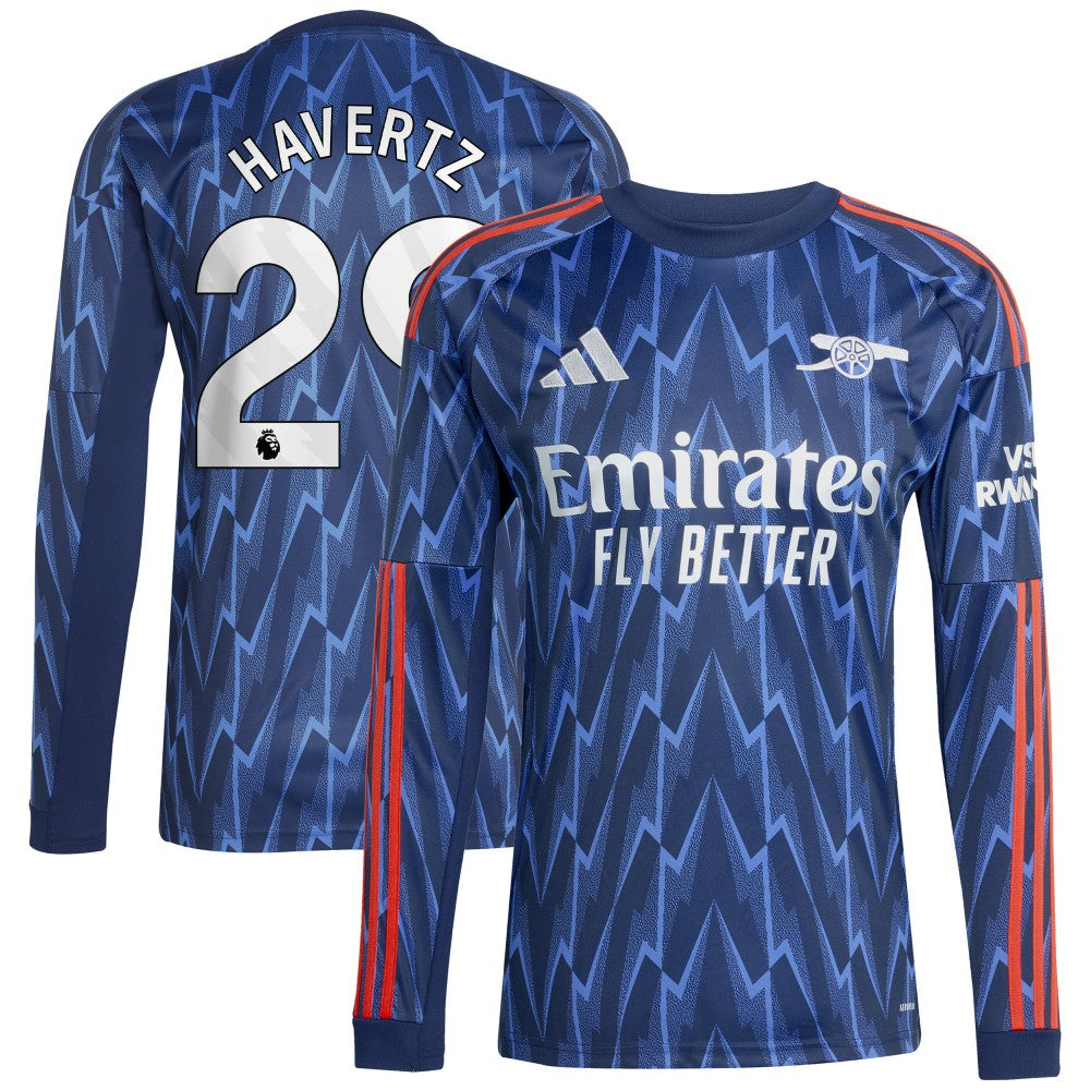 Kai Havertz Arsenal 2025/26 Away Replica Long Sleeve Player Jersey on sale - Blue 