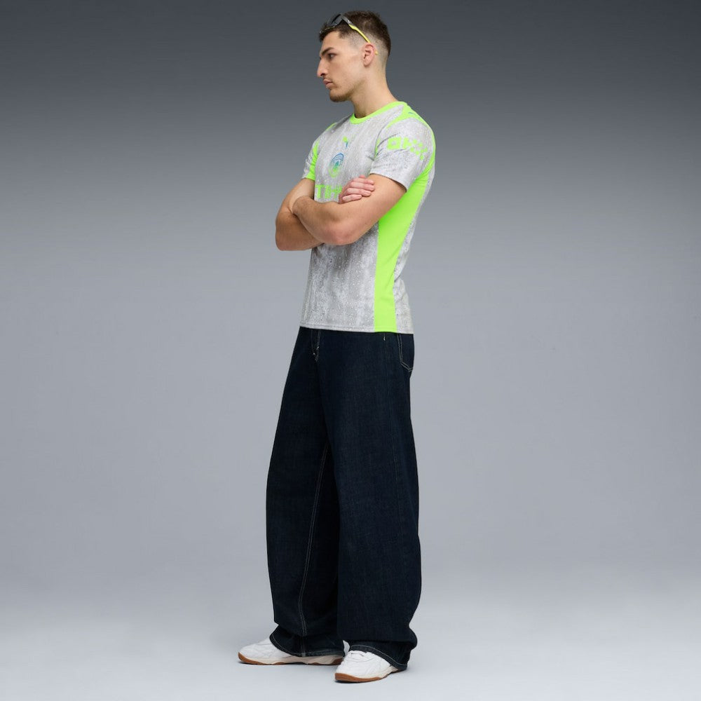 Manchester City 2025/26 Third Replica Jersey Discount - Gray/Neon Green 