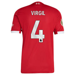 Virgil van Dijk Liverpool  2025/26 Home Jersey Discount - Red 