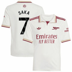 Bukayo Saka Arsenal Youth 2025/26 Third Replica Player Jersey on sale - White 