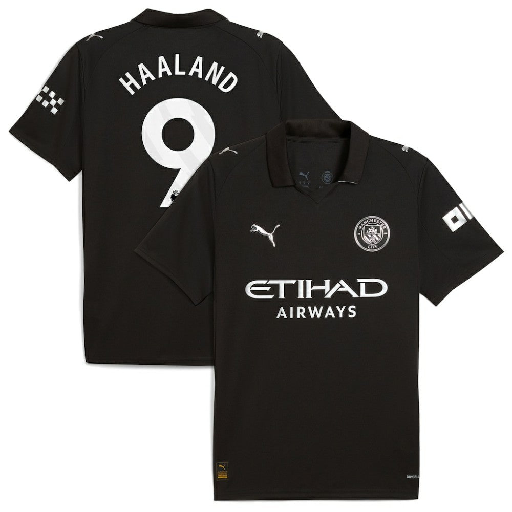 Erling Haaland Manchester City 2025/26 Away Replica Player Jersey Discount - Black 