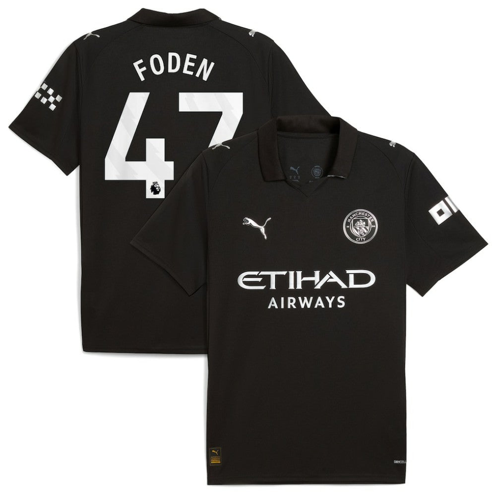 Phil Foden Manchester City 2025/26 Away Replica Player Jersey Discount - Black 