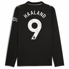 Erling Haaland Manchester City 2025/26 Away Replica Long Sleeve Player Jersey Discount - Black 