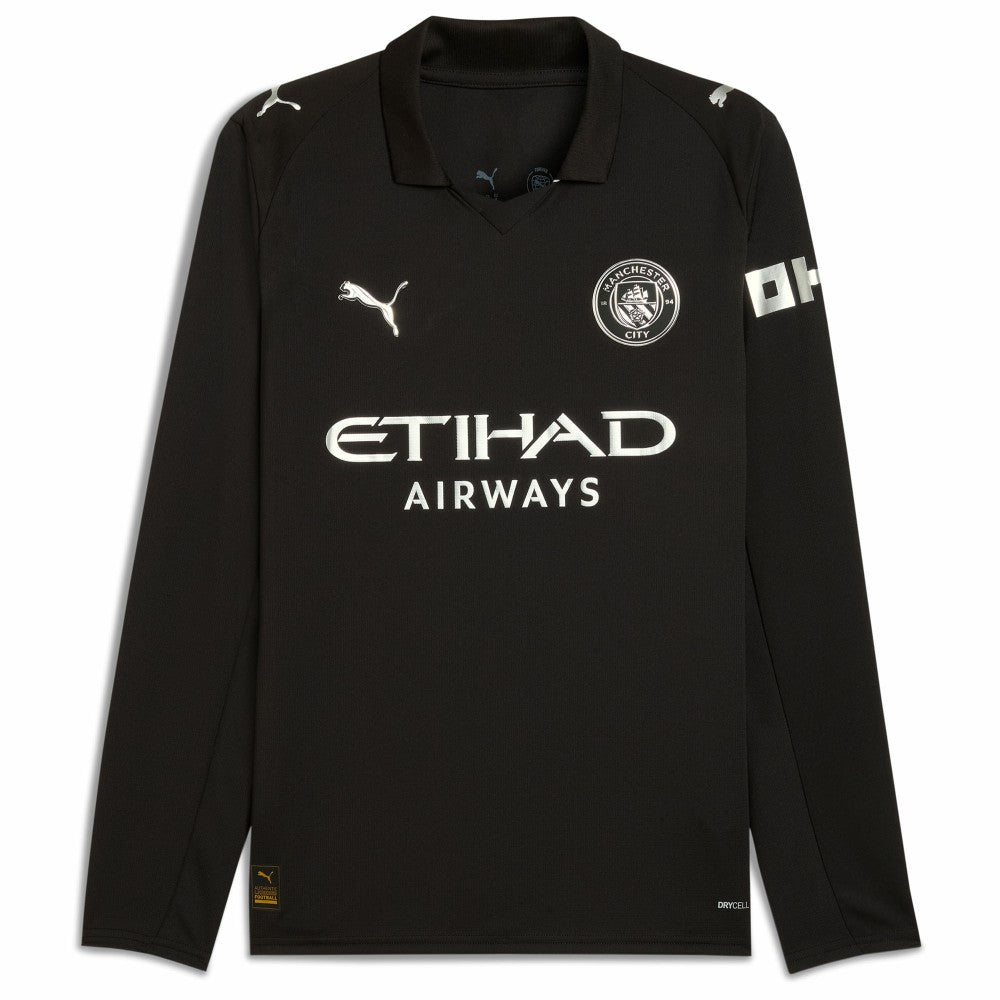 Phil Foden Manchester City Away 2025/26 Replica Long Sleeve Player Jersey Discount - Black 