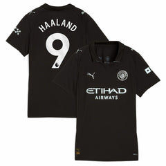 Erling Haaland Manchester City Women's 2025/26 Away Replica Player Jersey Discount - Black 