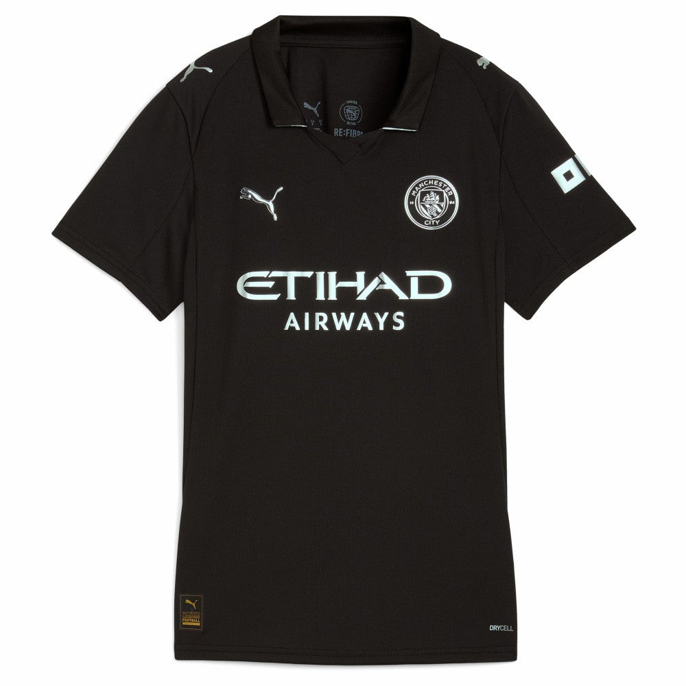 Erling Haaland Manchester City Women's 2025/26 Away Replica Player Jersey Discount - Black 