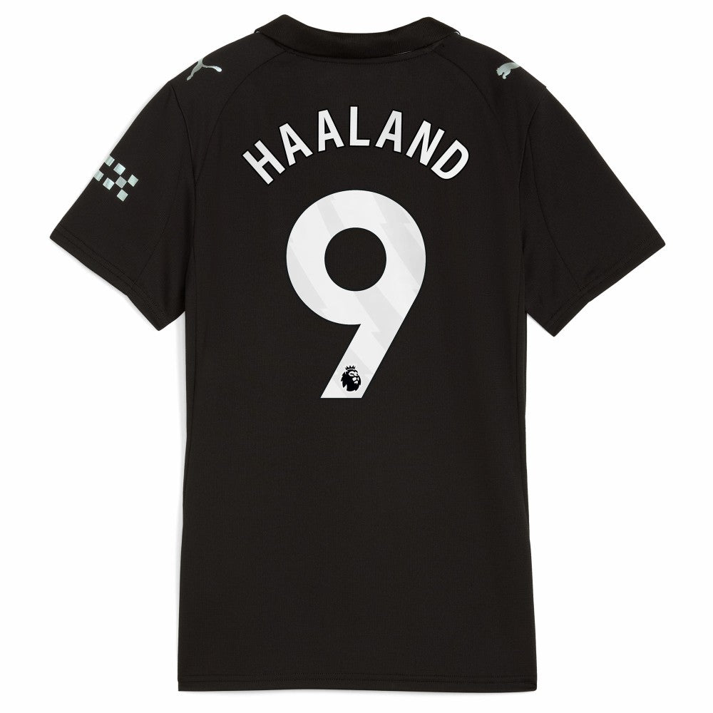 Erling Haaland Manchester City Women's 2025/26 Away Replica Player Jersey Discount - Black 