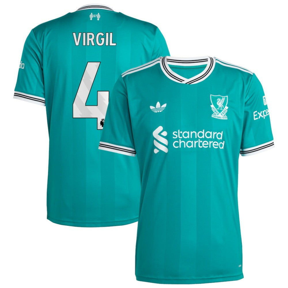 Virgil van Dijk Liverpool 2025/26 Third Replica Player Jersey Discount - Green 
