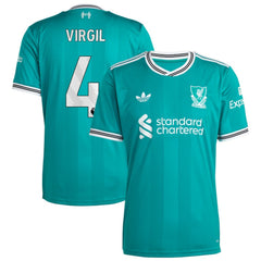 Virgil van Dijk Liverpool 2025/26 Third Replica Player Jersey Discount - Green 