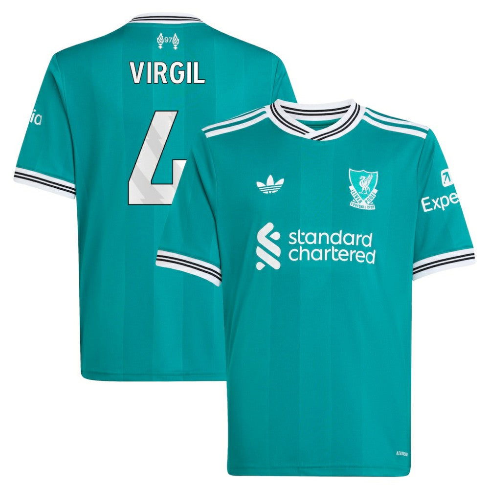 Virgil van Dijk Liverpool Youth 2025/26 Third Replica Player Jersey Discount - Green 