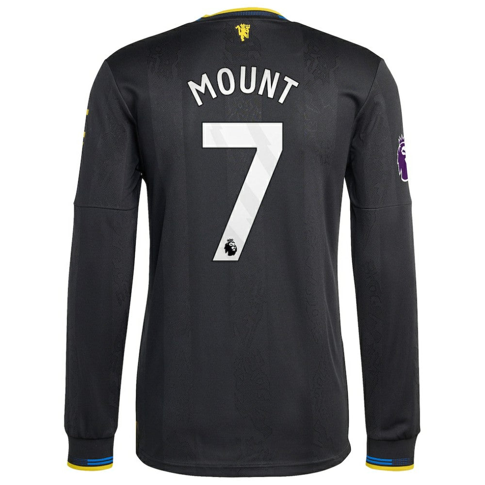 Mason Mount Manchester United 2025/26 Third Long Sleeve Player Jersey Discount - Black 
