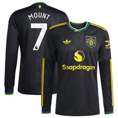 Mason Mount Manchester United 2025/26 Third Replica Long Sleeve Player Jersey Discount - Black 