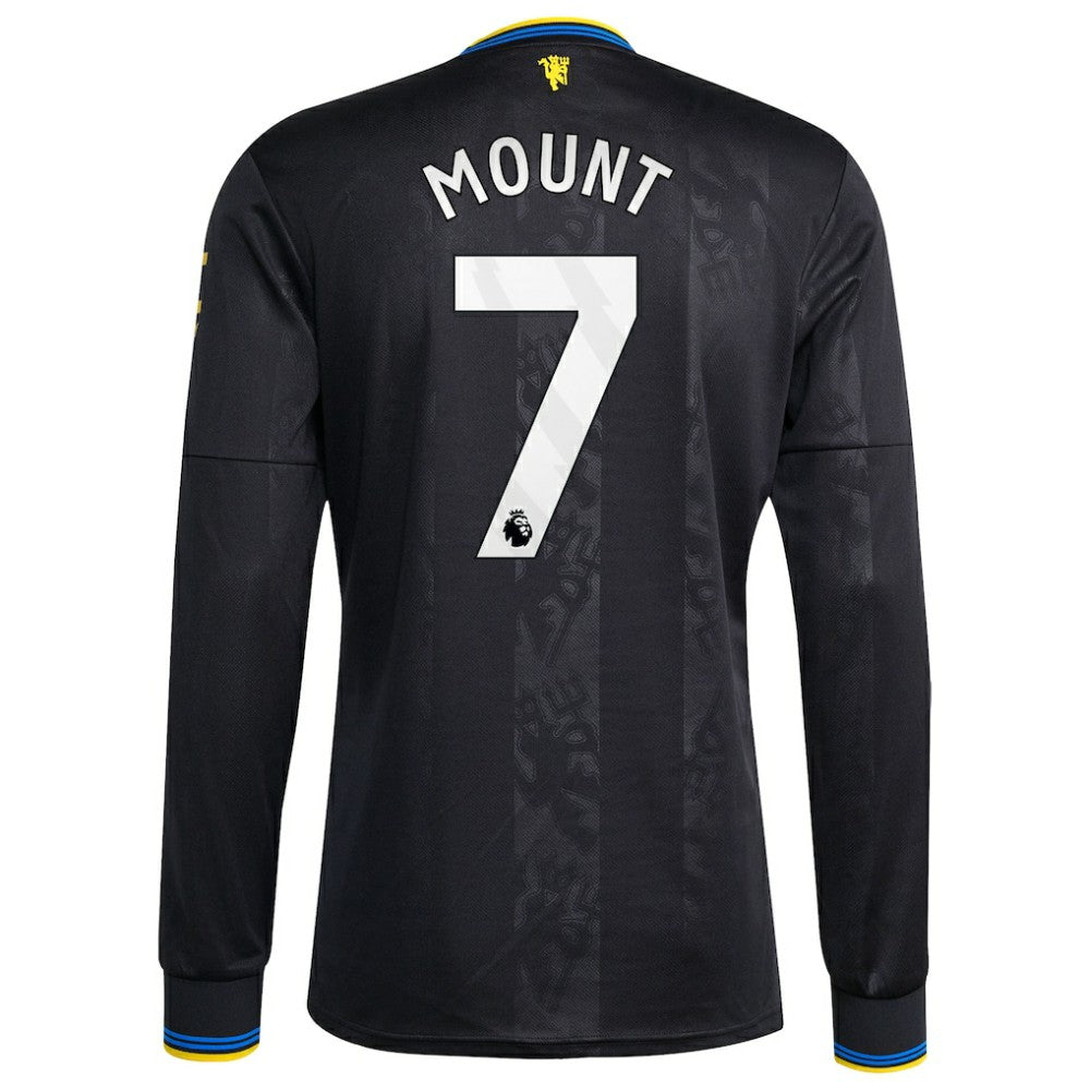 Mason Mount Manchester United 2025/26 Third Replica Long Sleeve Player Jersey Discount - Black 