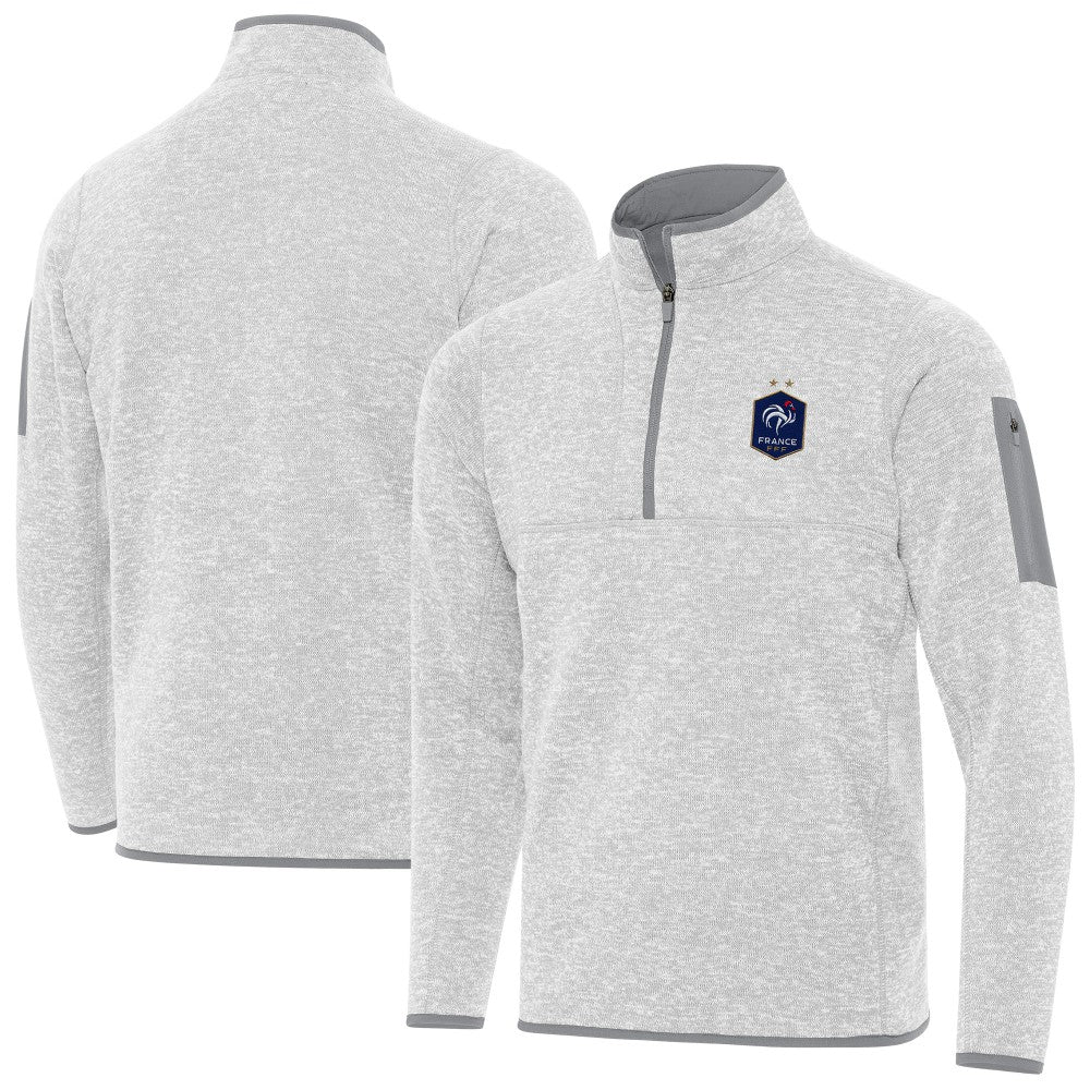 France National Team Antigua Elevate Quarter-Zip Pullover for sale - Heather Gray 