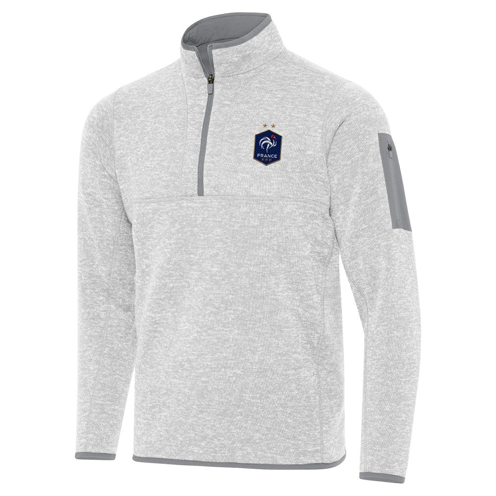 France National Team Antigua Elevate Quarter-Zip Pullover for sale - Heather Gray 