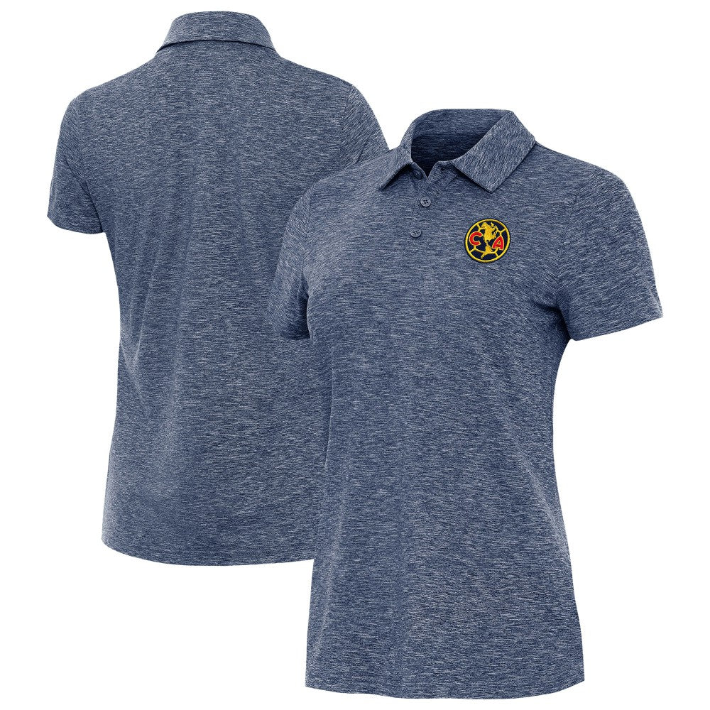 Club America Antigua Women's Triple Shot Polo Discount - Heather Navy 