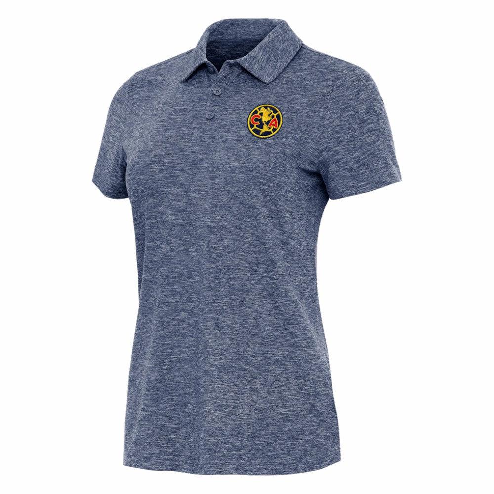 Club America Antigua Women's Triple Shot Polo Discount - Heather Navy 