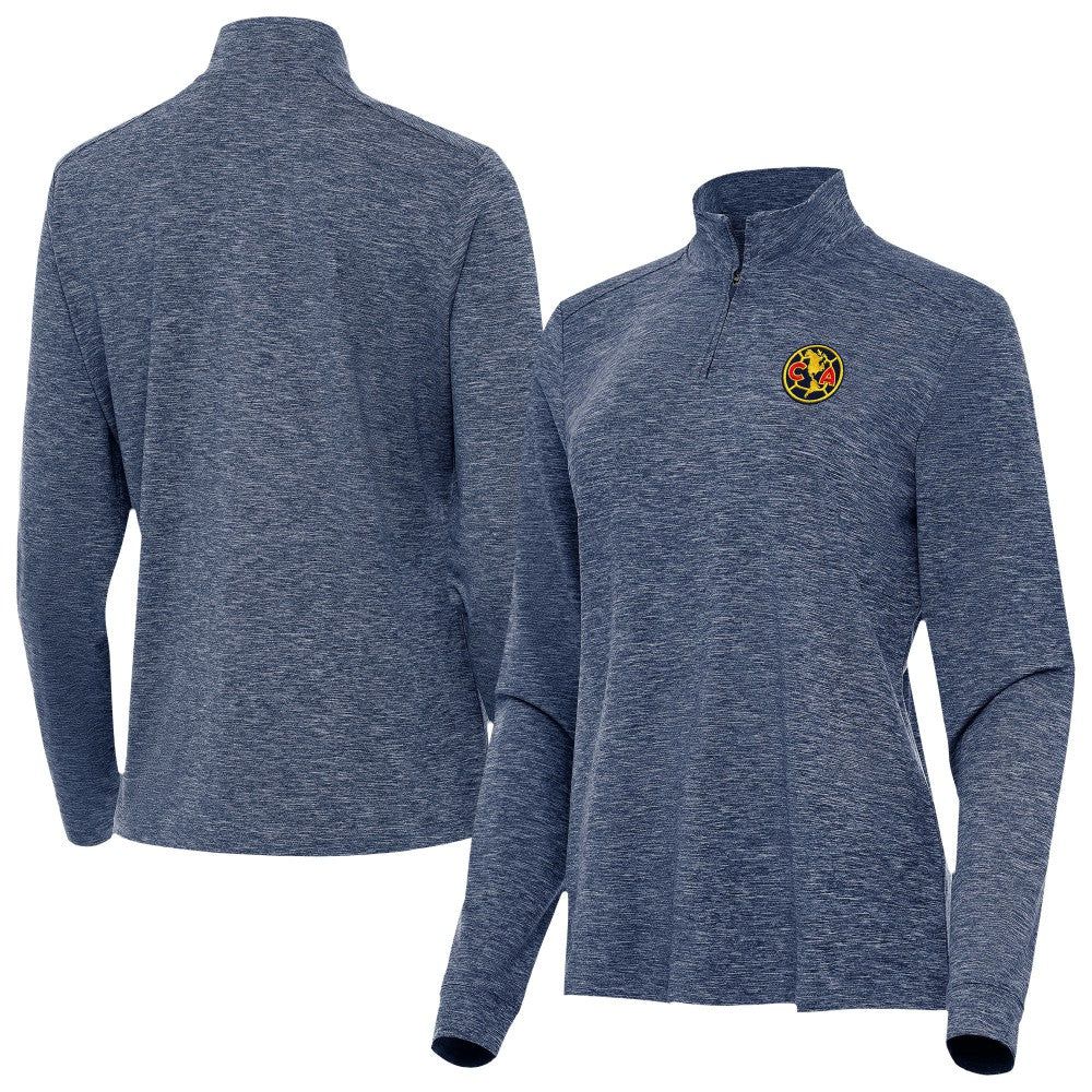 Club America Antigua Women's Master Quarter-Zip Pullover Discount - Heather Navy 