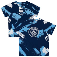 Manchester City Vive La Fete Youth Paint Brush T-Shirt Discount - Navy 