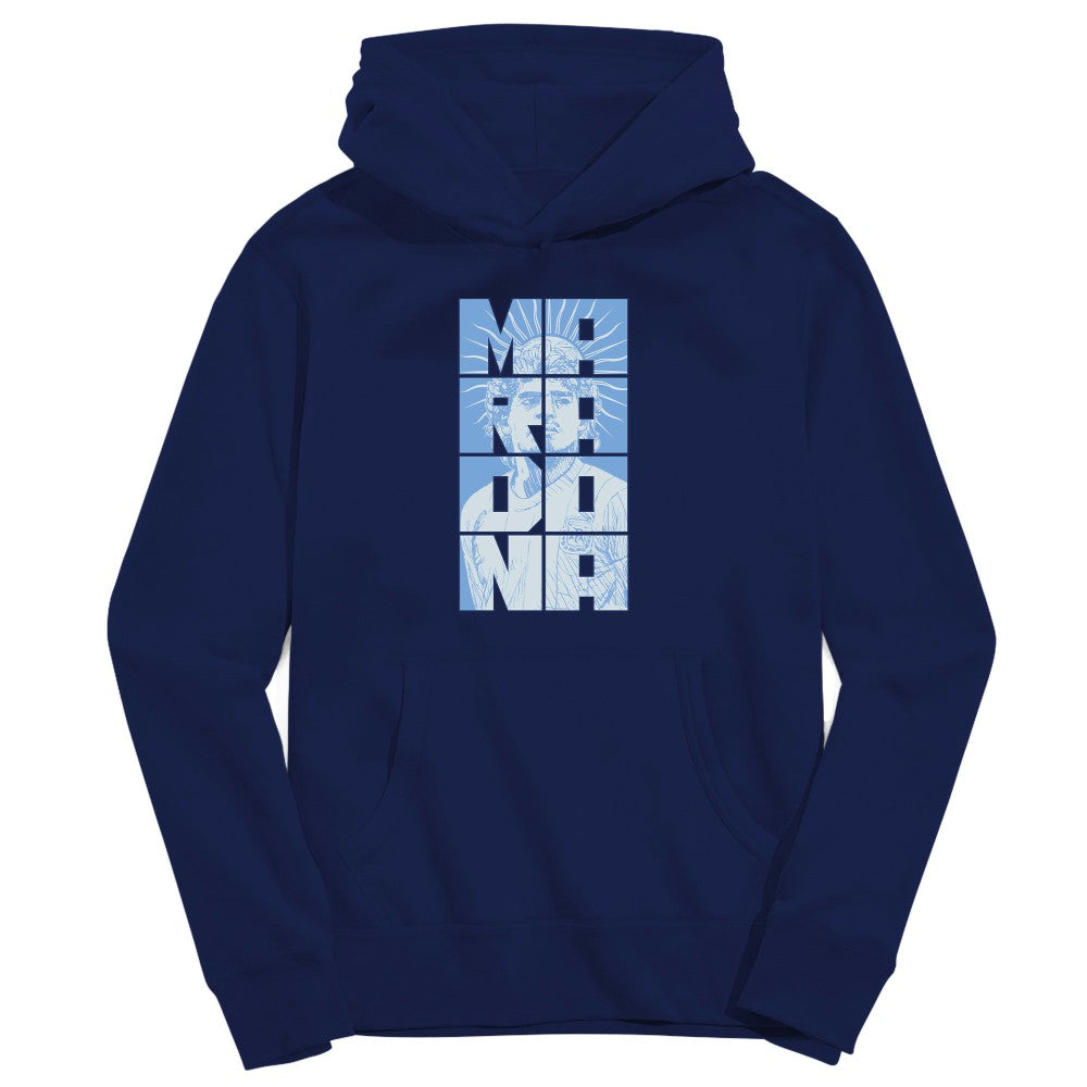 Diego Maradona Argentina National Team Vive La Fete Youth Portrait Pullover Hoodie for sale - Navy 