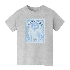 Diego Maradona Argentina National Team Vive La Fete Toddler Vintage Stamp T-Shirt for sale - Gray 
