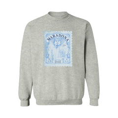 Diego Maradona Argentina National Team Vive La Fete Women's Vintage Stamp Sweatshirt for sale - Gray 