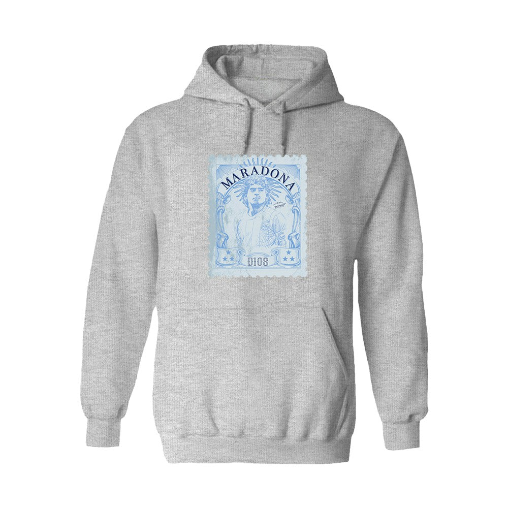 Diego Maradona Argentina National Team Vive La Fete Women's Vintage Stamp Pullover Hoodie for sale - Gray 